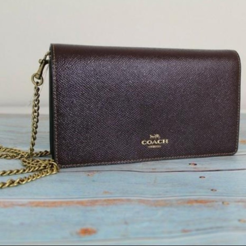 Coach Clutch Callie Foldover Crossbody bag Oxblood